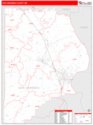 Cape Girardeau County, MO Digital Map Red Line Style